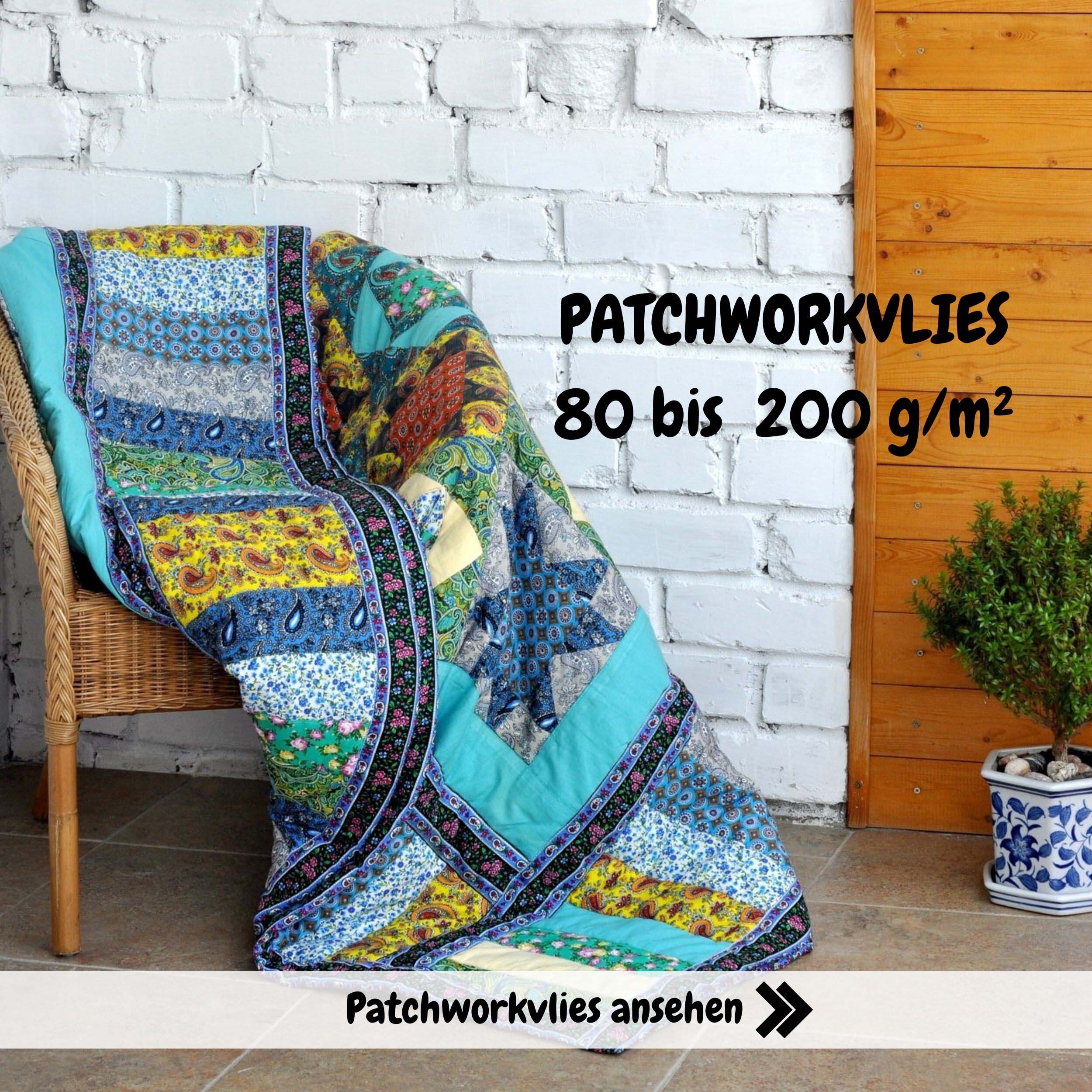 Patchworkvlies und Quiltvlies 80g bis 200g m² Meterware in Breiten von 30cm bis 160cm