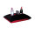 Relax ME Kissen mit Tablett & Getränkebehälter Schwarz-Rot 40 x 60 cm