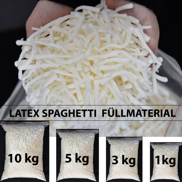 Kissen Füllmaterial Latex Spaghetti 3kg BEUTEL -Speziell entwickelt für ergonomische Unterstützung