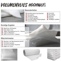 Volumenvlies 80g /m² 160 cm Breit 8mm dick Polstervlies Watte für Krabbeldecke Polsterwatte Vlieswatte Füllung