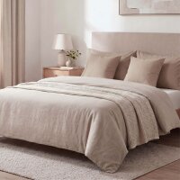Kissenbezug 30x30 cm Graubraun | 100% Baumwolle | Atmungsaktive PREMIUM Kissenhülle mit verdecktem Reißverschluss