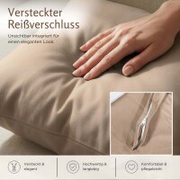 Kissenbezug 30x30 cm Graubraun | 100% Baumwolle | Atmungsaktive PREMIUM Kissenhülle mit verdecktem Reißverschluss