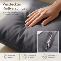 2er Pack Kissenbezug 14 in Maßen und 20 Unifarben| 100% Baumwolle | Doppelpack PREMIUM Kissenhülle mit verdecktem Reißverschluss