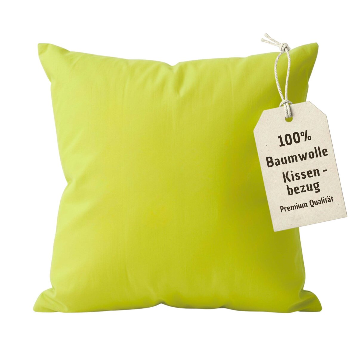 2er Pack Kissenbezug 35x35 cm Grün | Doppelpack 2 Stück | 100% Baumwolle | Atmungsaktive PREMIUM Kissenhülle