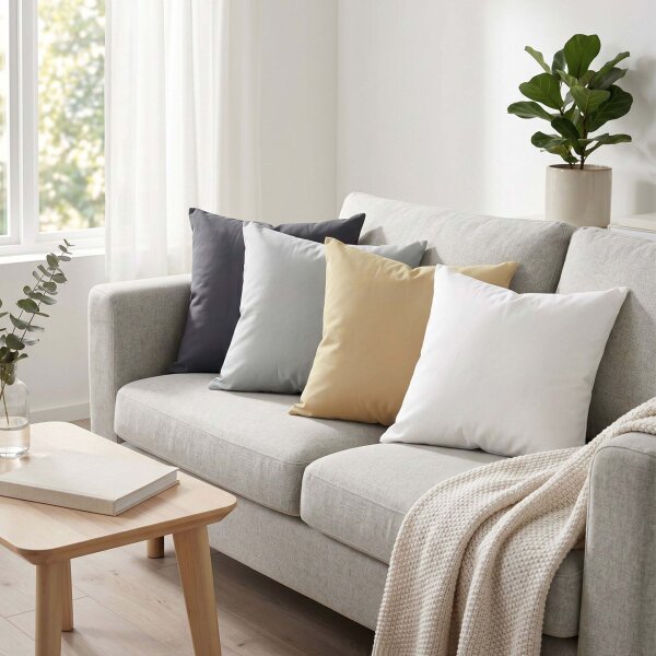 2er Pack Kissenbezug 35x35 cm Grün | Doppelpack 2 Stück | 100% Baumwolle | Atmungsaktive PREMIUM Kissenhülle