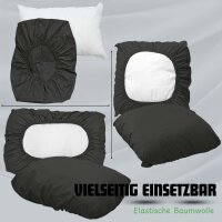Spann Kissenbezug Jersey Elastisch– Nackenkissen & Gesundheitskissen Bezug aus 100% Baumwolle mit Rundumgummi - Nackenstützkissen Bezug